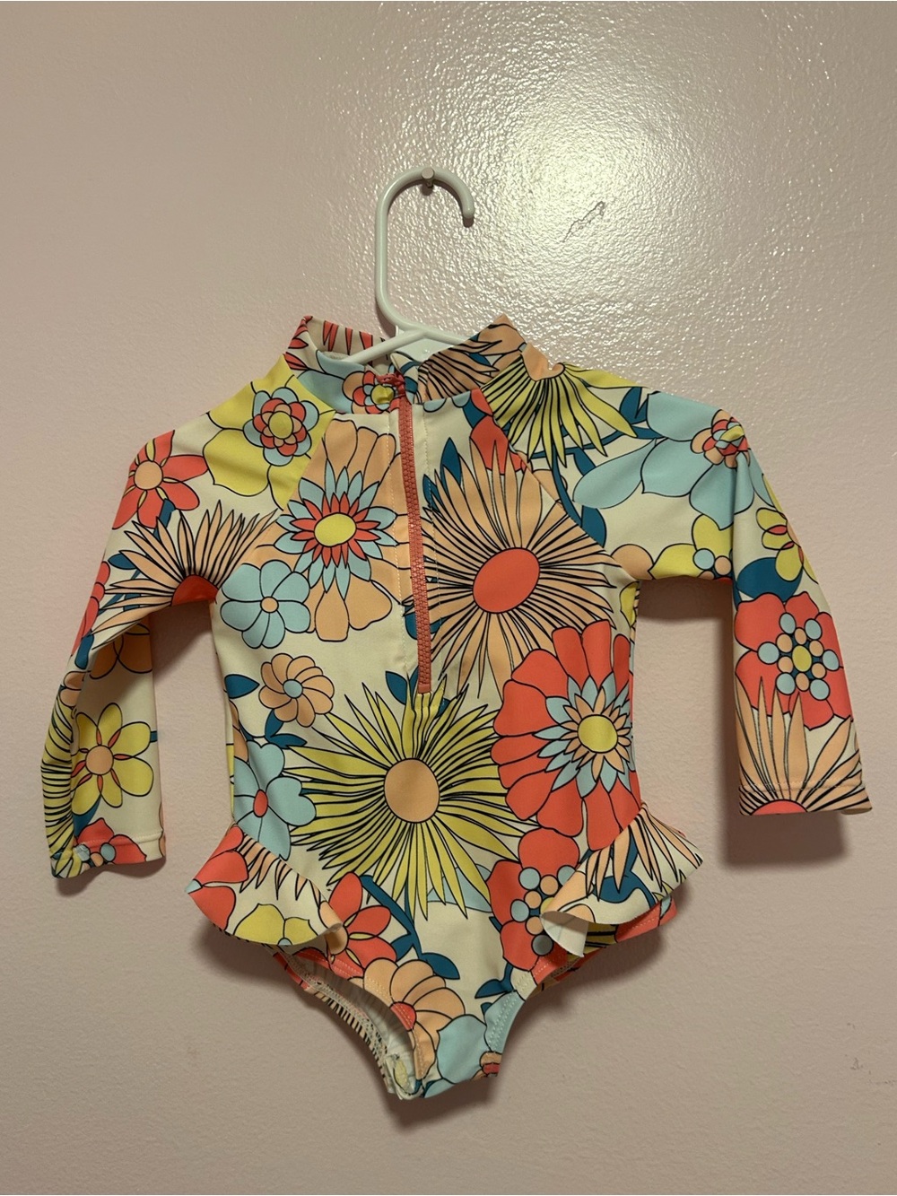 Jessica Simpson Floral Rashguard One Piece Sz 18 Mo